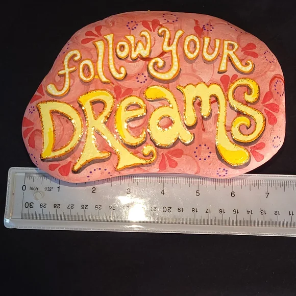Hand Painted Rock Follow Your Dreams - Picture 4 of 9